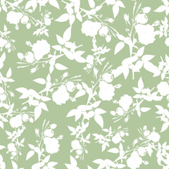 Vector florals and leaves seamless pattern. Suitable for fashion fabric, scrapbooking, wallpaper, packaging and other design projects.