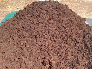 Clean soil for cultivation. The potting soil or peat is suitable for gardening and is one of the four natural elements.
