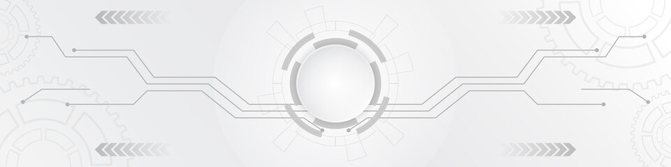 Obraz premium Abstract technology background with various technological elements. Innovative concept of high-tech communications. The concept of digital technology and engineering.