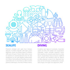 Sealife Diving Line Template