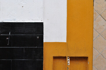 Surface of Exterior Wall with Various Colours and Textures 