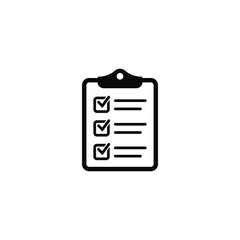 Clipboard with checklist icon, symbol for web site and app design. Vector illstration.