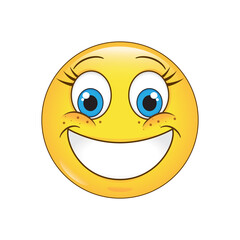 Face emoji icon isolated on white background. Trendy face emoji icon for sticker, wallpaper, greeting card, t shirt and poster. Useful social media, app, ui and logo. Face emoji vector illustration