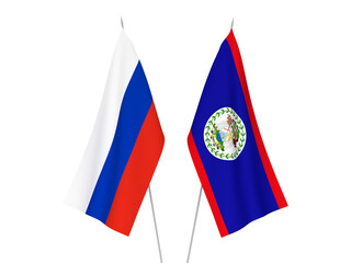 Russia and Belize flags