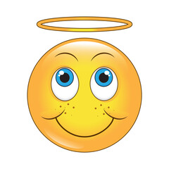 Face emoji icon isolated on white background. Trendy face emoji icon for sticker, wallpaper, greeting card, t shirt and poster. Useful social media, app, ui and logo. Face emoji vector illustration