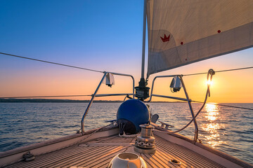 Segelyacht vor Kühlungsborn segelt dem Sonnenuntergang entgehen...