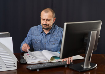 Businessman working at his computer