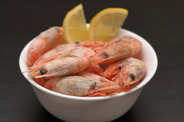 shrimps on a white plate