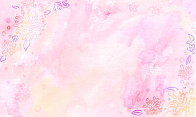 Fototapeta na wymiar Pink watercolor background illustration