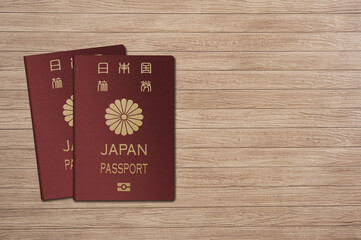 Japanese passport on the desk
