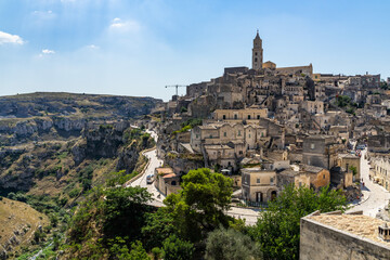 Fototapeta premium Scenic view of Sassi di Matera in a sunny day, Basilicata, Italy