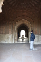 New Delhi, India – Jan 10, 2021: Safdarjung's, a popular tourist spot, was built in 1754 in the memory of Safdarjung who was the Prime Minister of India during the reign of Ahmad Shah Bahadur.