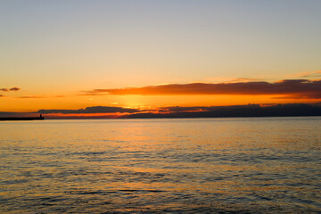 神奈川県逗子海岸の夕日