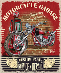 Vintage motorcycle poster.