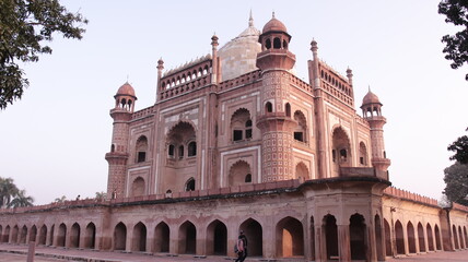 Fototapeta premium New Delhi, India – Jan 10, 2021: Safdarjung's, a popular tourist spot, was built in 1754 in the memory of Safdarjung who was the Prime Minister of India during the reign of Ahmad Shah Bahadur.