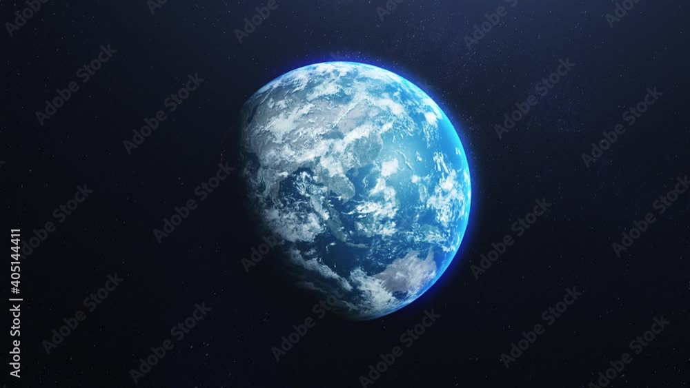 Wall mural animation realistic planet earth in space