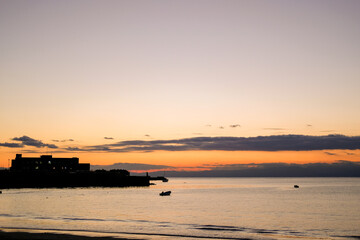神奈川県逗子海岸の夕日