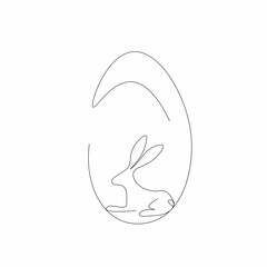 Easter bunny and egg on white background, vector illustration