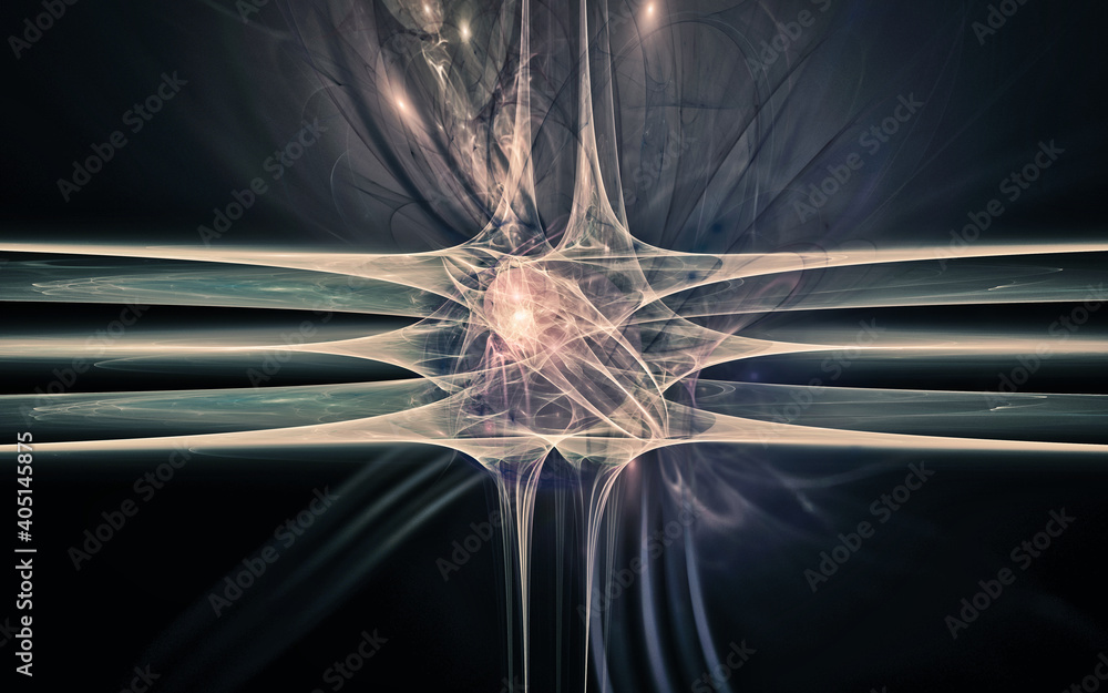 Poster digital generated image in the form of abstract geometric shapes of various shades and colors for use in web design and computer graphics