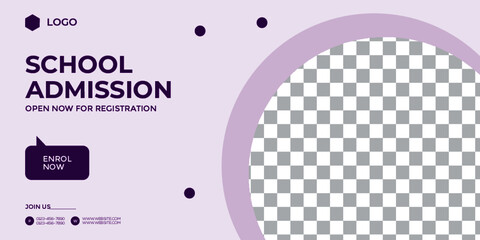 Kids school education admission social media banner template