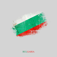 Obraz premium Grunge Flag Of Bulgaria. Isolated on gray Background