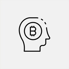 human head with bitcoin