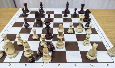 chess board game defeated king