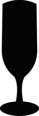 Vector illustration of the silhouette of a glass cup