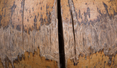 rough weathered old ancient texture of brown wood surface with cracks