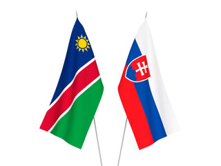 Republic of Namibia and Slovakia flags
