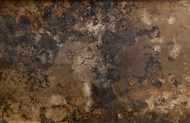 Background of an old rusty metal plate. Old oxidated metal.