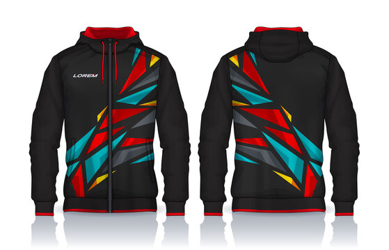 Hoodie shirts template.Jacket Design,Sportswear Track front and back view.

