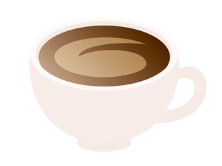 白いカップに入ったホットコーヒーのイラスト