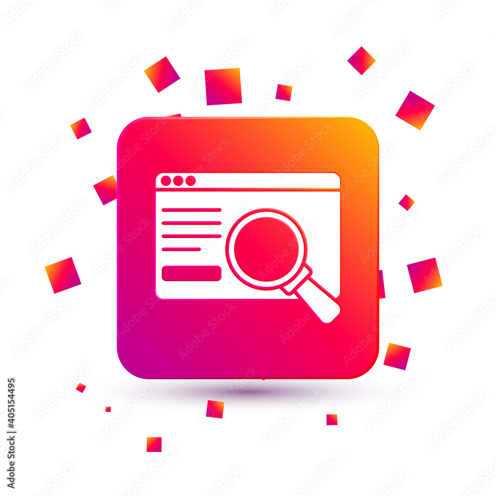 Poster white ui or ux design icon isolated on white background. square color button. vector.