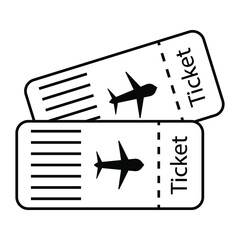 Plane ticket icon sign vector,Symbol, logo illustration for web and mobile color editable