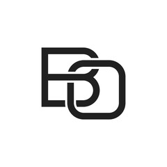 Obraz premium Black letter BO initial logo icon