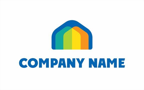 Elements of logos: details of the yurt; book; rainbow. Vector.