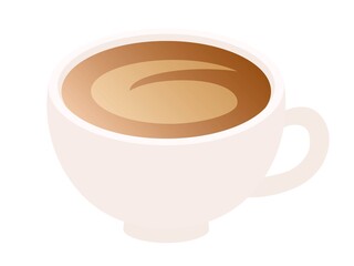 白いカップに入ったホットコーヒーのイラスト