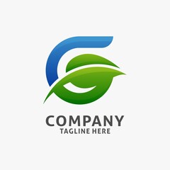 Letter G leaf logo design