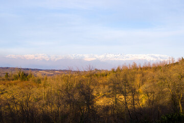 Egrisi mountain landscape, winter landscape in Samegrelo