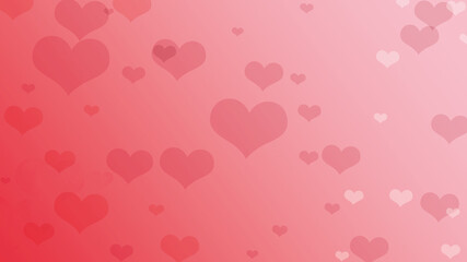 Valentines Day banner background made of many red hearts. Copyspace. Love concept.