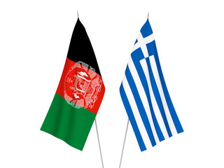 Greece and Islamic Republic of Afghanistan flags