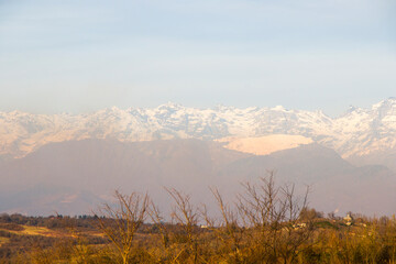 Egrisi mountain landscape, winter landscape in Samegrelo