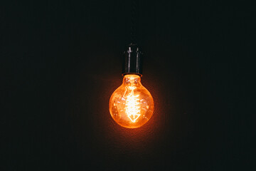 light bulb included on black background
