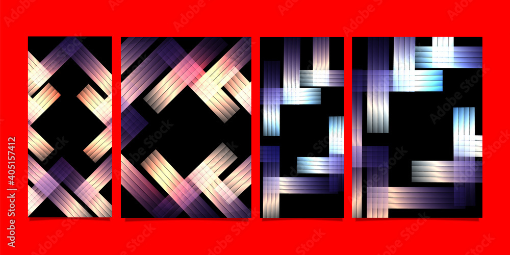 Wall mural set of abstract squares banner pattern. business design template. vector banner.