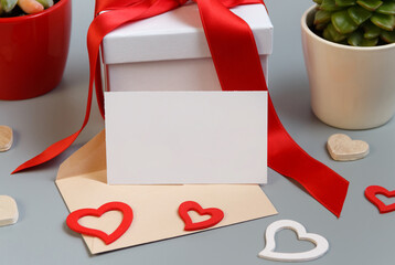 Valentines Day present with black paper card