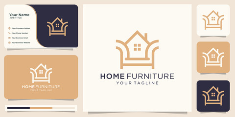 minimalist home furniture combination chair vector illustration. modern style,icon for business,luxury ,furniture logo,minimalist and business card template. premium vector