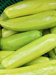 green zucchini for sale in supermarket 