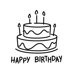 doodle cake and happy birthday