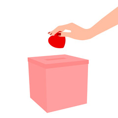 Happy valentines day. Romantic background. Holiday gift surprise. Decorative element. Festive event banner.